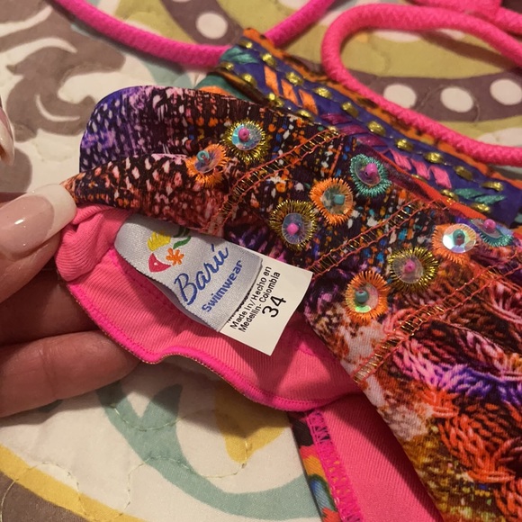 Bikini Set  Made In Colombia Hand Embroidered. - Picture 6 of 6